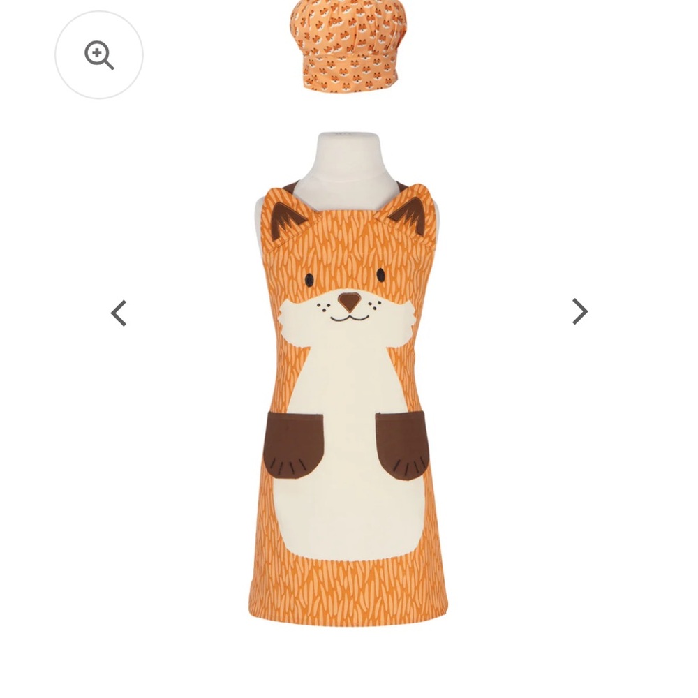 Jubilee by DANICA Kid’s Fox Apron & Chef Hat Matching Set